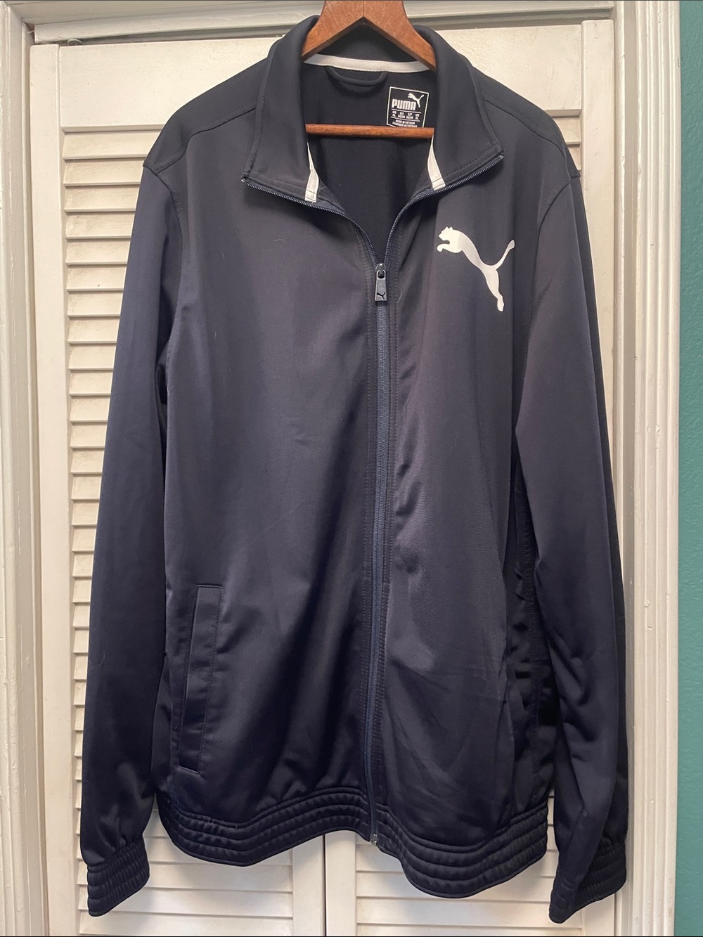Puma Men's Navy Blue Full-Zip Performance Jacket